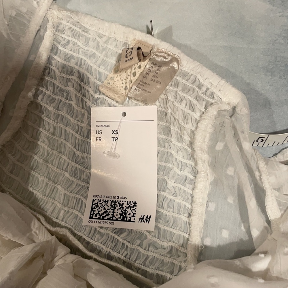 H&M White Smocked Crop Top - Picture 11 of 11